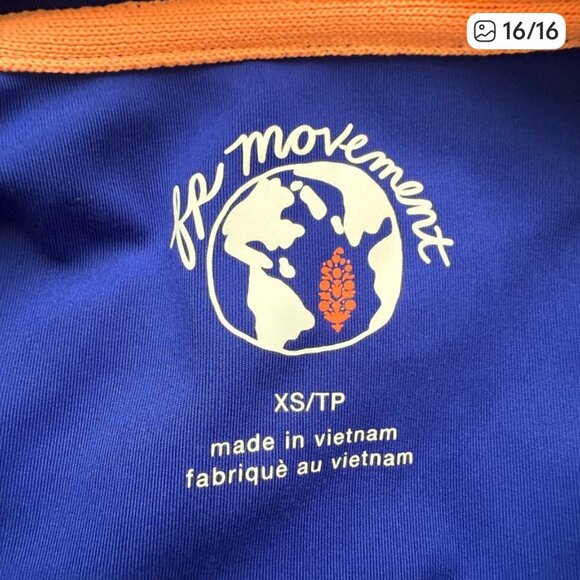 NWT Free People FP Movement Playin for Keeps Women XS Blue Full Zip - Picture 9 of 9